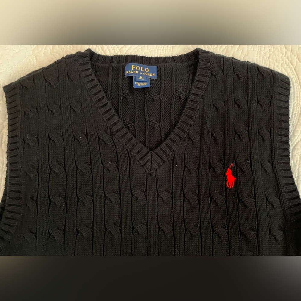 Polo Ralph Lauren Boy’s Black Sweater Vest Size Medium (10-12)